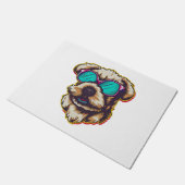 EIN DORABLE D O G MIT SONNENGLASEN FUßMATTE (Schrägansicht)