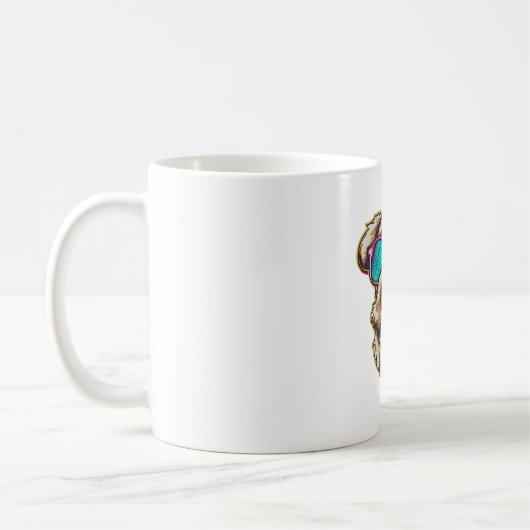 EIN DORABLE D O G MIT SONNENGLASEN KAFFEETASSE (Links)
