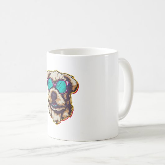 EIN DORABLE D O G MIT SONNENGLASEN KAFFEETASSE (VorderseiteRechts)