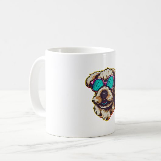 EIN DORABLE D O G MIT SONNENGLASEN KAFFEETASSE (Vorderseite Links)
