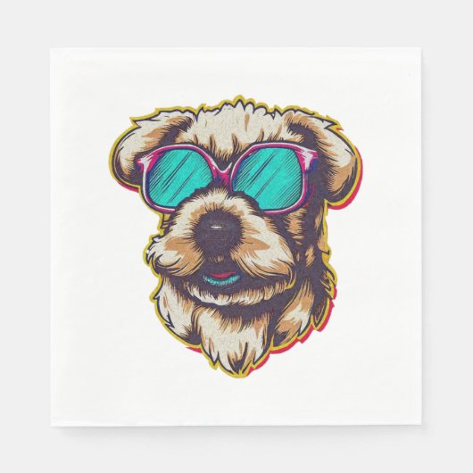 EIN DORABLE D O G MIT SONNENGLASEN SERVIETTE (Vorderseite)