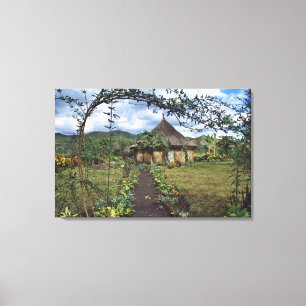 Ein Dorf im Hochland, Goroka, Papua Neu Leinwanddruck