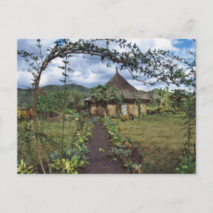 Ein Dorf im Hochland, Goroka, Papua Neu Postkarte