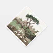 Ein Dorf im Mittelalter Serviette (Ecke)