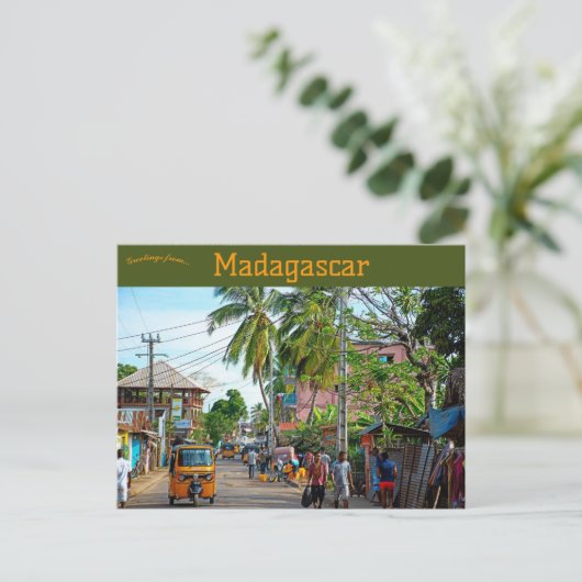 Ein Dorf in Madagaskar Postkarte (Stehend Vorderseite)