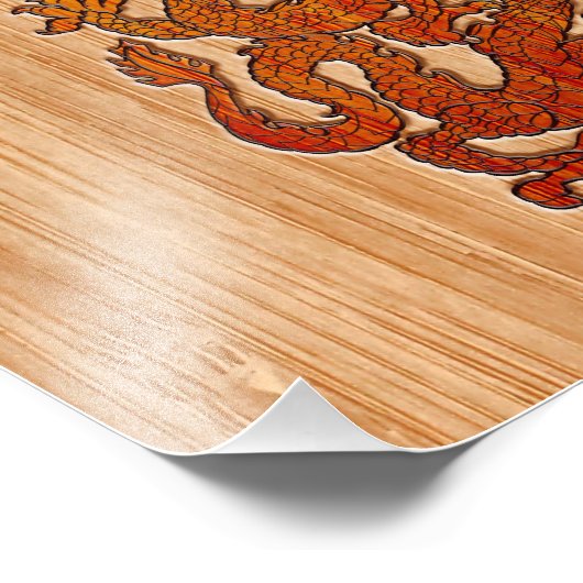 Ein Drache im orientalischen Bambus Fotodruck (Ecke)