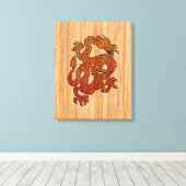 Ein Drache im orientalischen Bambus Leinwanddruck (Insitu (Holzboden))