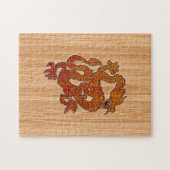 Ein Drache im orientalischen Bambus Puzzle (Horizontal)