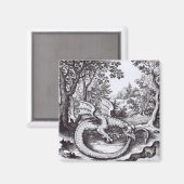 Ein Drache im Wald Magnet (Vorderseite/Rückseite)
