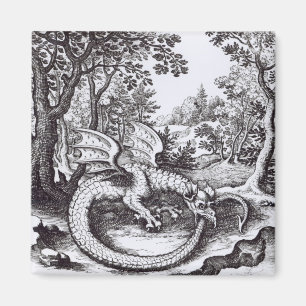 Ein Drache im Wald Magnet