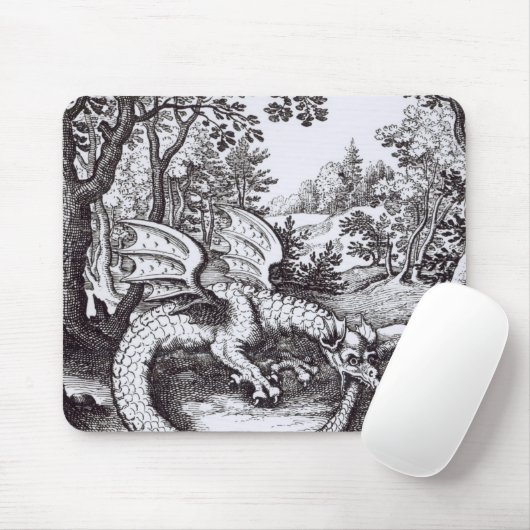 Ein Drache im Wald Mousepad (Mit Mouse)