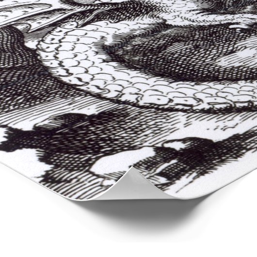 Ein Drache im Wald Poster (Ecke)