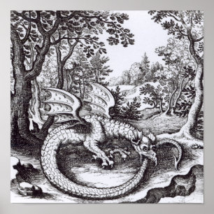 Ein Drache im Wald Poster