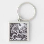 Ein Drache im Wald Schlüsselanhänger (Vorne)