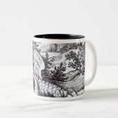Ein Drache im Wald Zweifarbige Tasse (VorderseiteRechts)