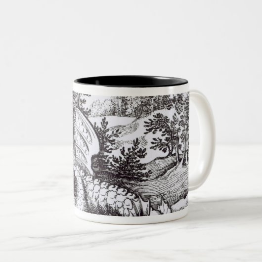 Ein Drache im Wald Zweifarbige Tasse (VorderseiteRechts)