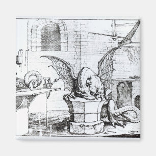 Ein Drache in einem Workshop Magnet