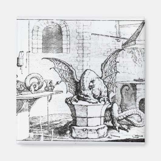 Ein Drache in einem Workshop Magnet (Vorne)