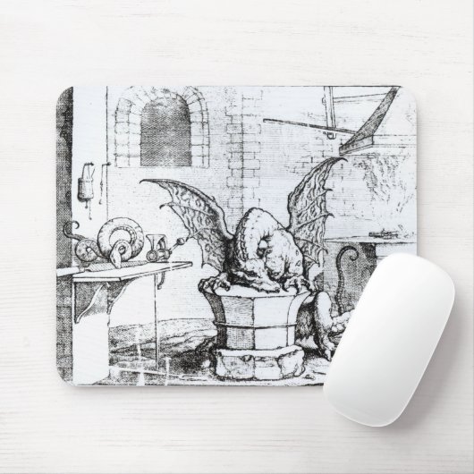 Ein Drache in einer Werkstatt Mousepad (Mit Mouse)