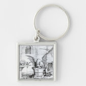 Ein Drache in einer Werkstatt Schlüsselanhänger (Vorne)