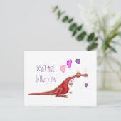 Ein Drache mit Blume Postkarte (Stehend Vorderseite)