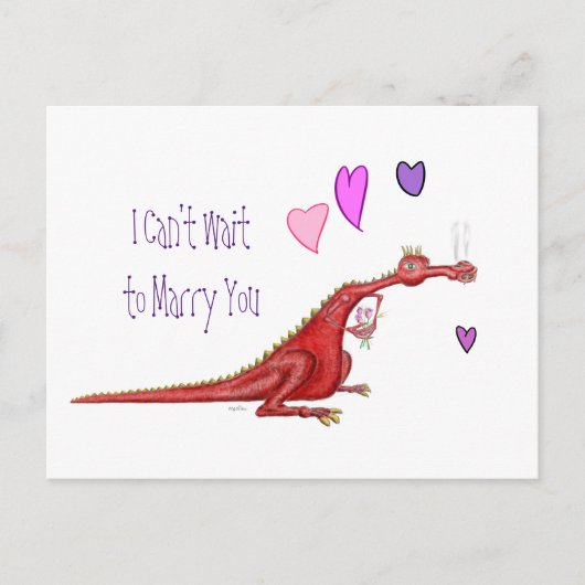 Ein Drache mit Blume Postkarte (Vorderseite)