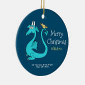 Ein Drache mit dem Vogel im Schwanz Keramik Ornament (Rechts)