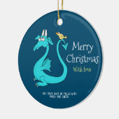 Ein Drache mit dem Vogel im Schwanz Keramik Ornament (Links)