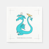 Ein Drache mit dem Vogel im Schwanz Papier Teller Serviette (Vorderseite)