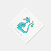 Ein Drache mit dem Vogel im Schwanz Papier Teller Serviette (Ecke)