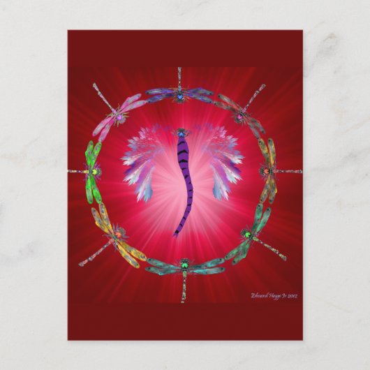 Ein Dragonfly-Tanz II Postkarte (Vorderseite)