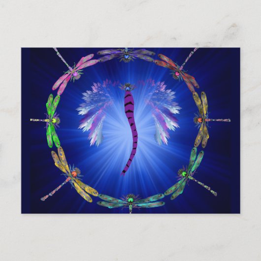 Ein Dragonfly-Tanz Postkarte (Vorderseite)