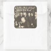 Ein Draht aus Glas, Humor Tech Quadratischer Aufkleber (Tasche)