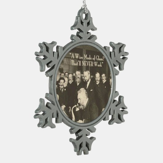 Ein Draht aus Glas, Humor Tech Schneeflocken Zinn-Ornament (Links)