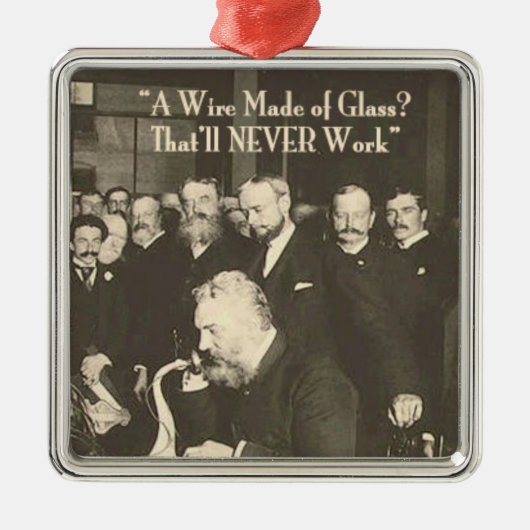 Ein Draht aus Glas, Humor Tech Silbernes Ornament (Vorne)