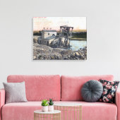 Ein Dredger Dredging for GoldOroville, CA Leinwanddruck (Insitu (Wohnzimmer))