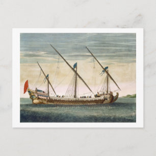 Ein Drei-Masten-Galleass auf dem Weg von 'Le Postkarte