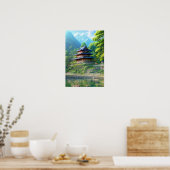 Ein dreistöckiges japanisches Landhaus Poster (Küche)