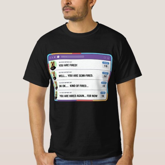 Ein dummer Boss Menschen aus Versehen befeuern T-Shirt (Vorderseite)