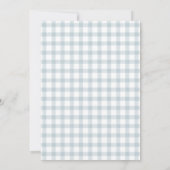 EIN Dummer Gänserich Blau Gingham Jungen Erster Ge Einladung (Rückseite)