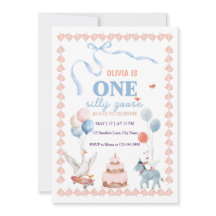 Ein dummes Gänse-Mädchen erster Geburtstag Aquarel