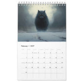 Ein dunkler Cat Art-Kalender Kalender (Feb 2027)