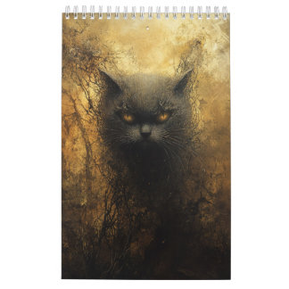 Ein dunkler Cat Art-Kalender Kalender