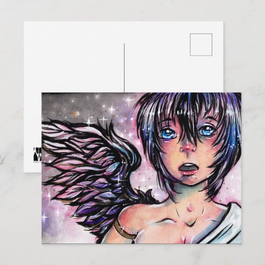 Ein dunkler Flügel Postkarte (Vorne/Hinten)