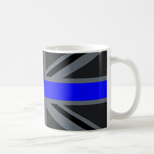 Ein dünner blauer Linien-Union Jack Kaffeetasse (Rechts)