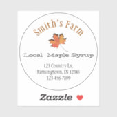 Ein durchsichtiger, benutzerdefinierter Ahornsirup Aufkleber (Blatt)