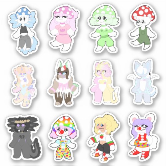 Ein Dutzend attraktive Zeichen Aufkleber (Vorderseite)