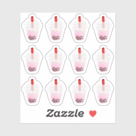 Ein Dutzend Boba Tee Die Aufkleber schneiden