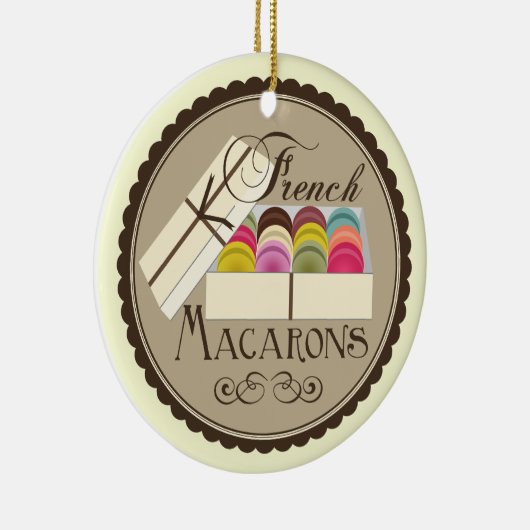 Ein Dutzend Franzosen Macarons in Geschenkboxen Keramikornament (Rechts)