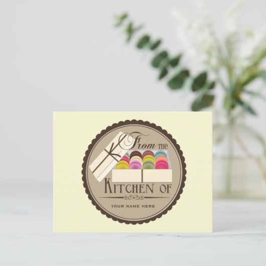 Ein Dutzend französischer Macarons Rezept Postkart Postkarte (Stehend Vorderseite)